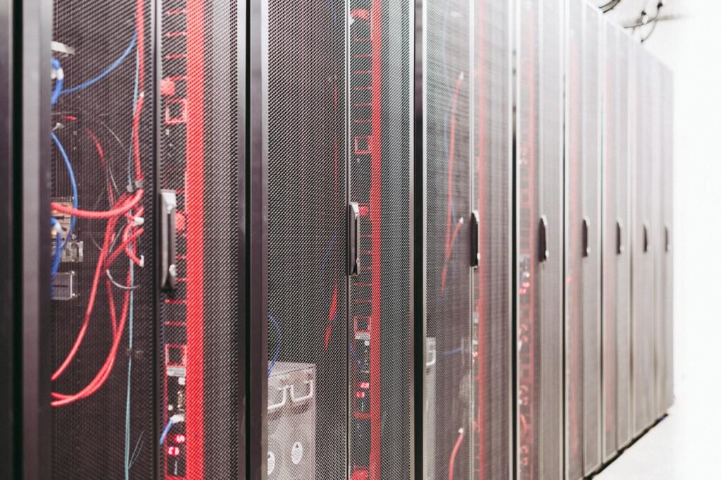 Best IPTV Server — Network cables connected to a server distribution panel in a data center | OTT-TV